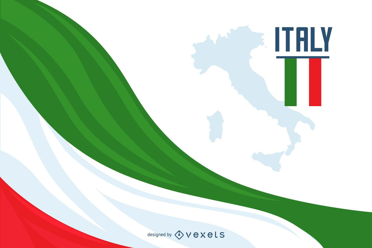 Italy Flag Background Design Vector Download for Italian Flag Template Free