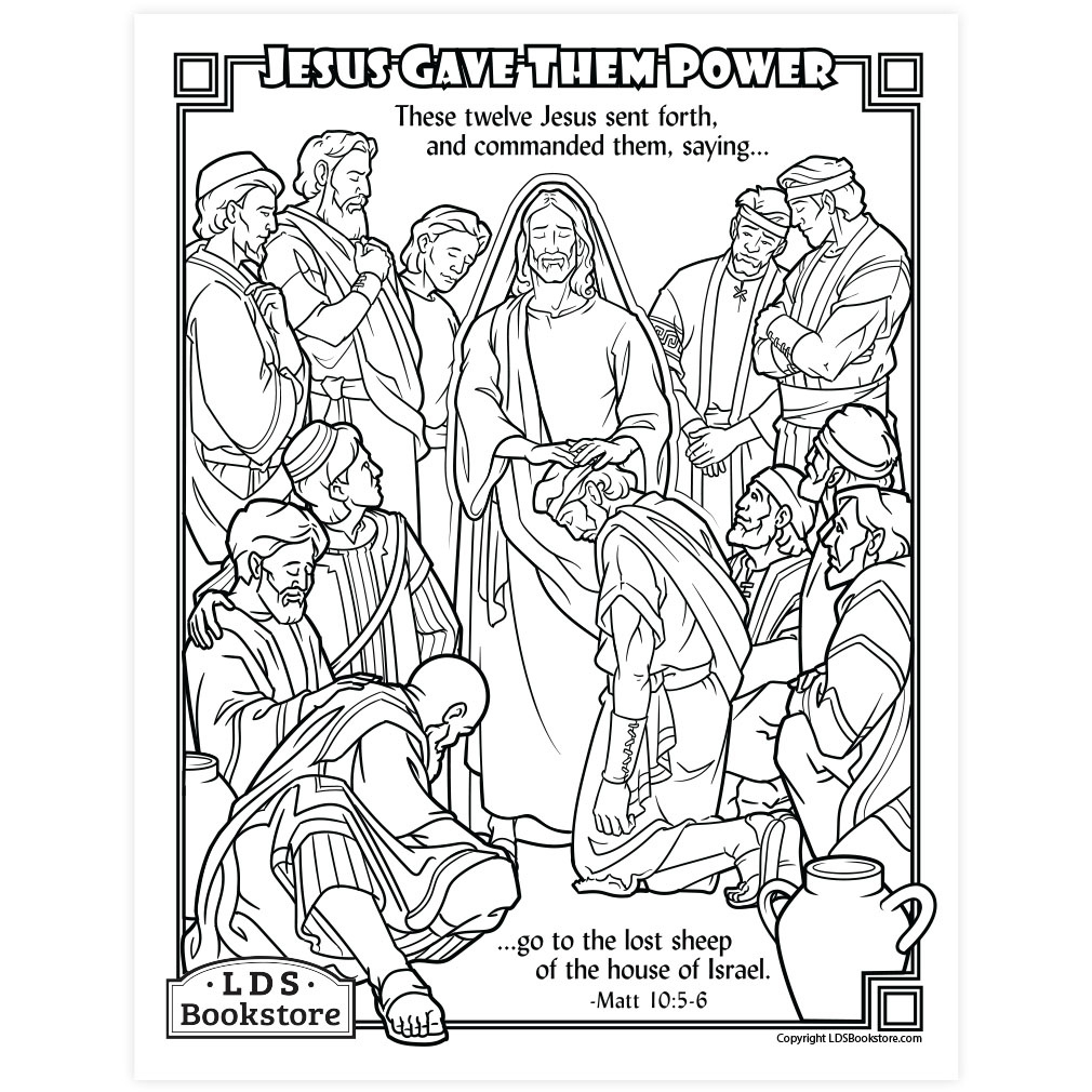 Jesus Calls The Twelve To Preach &amp;amp; Bless Coloring Page - Printable inside 12 Disciples Coloring Page Free Printable