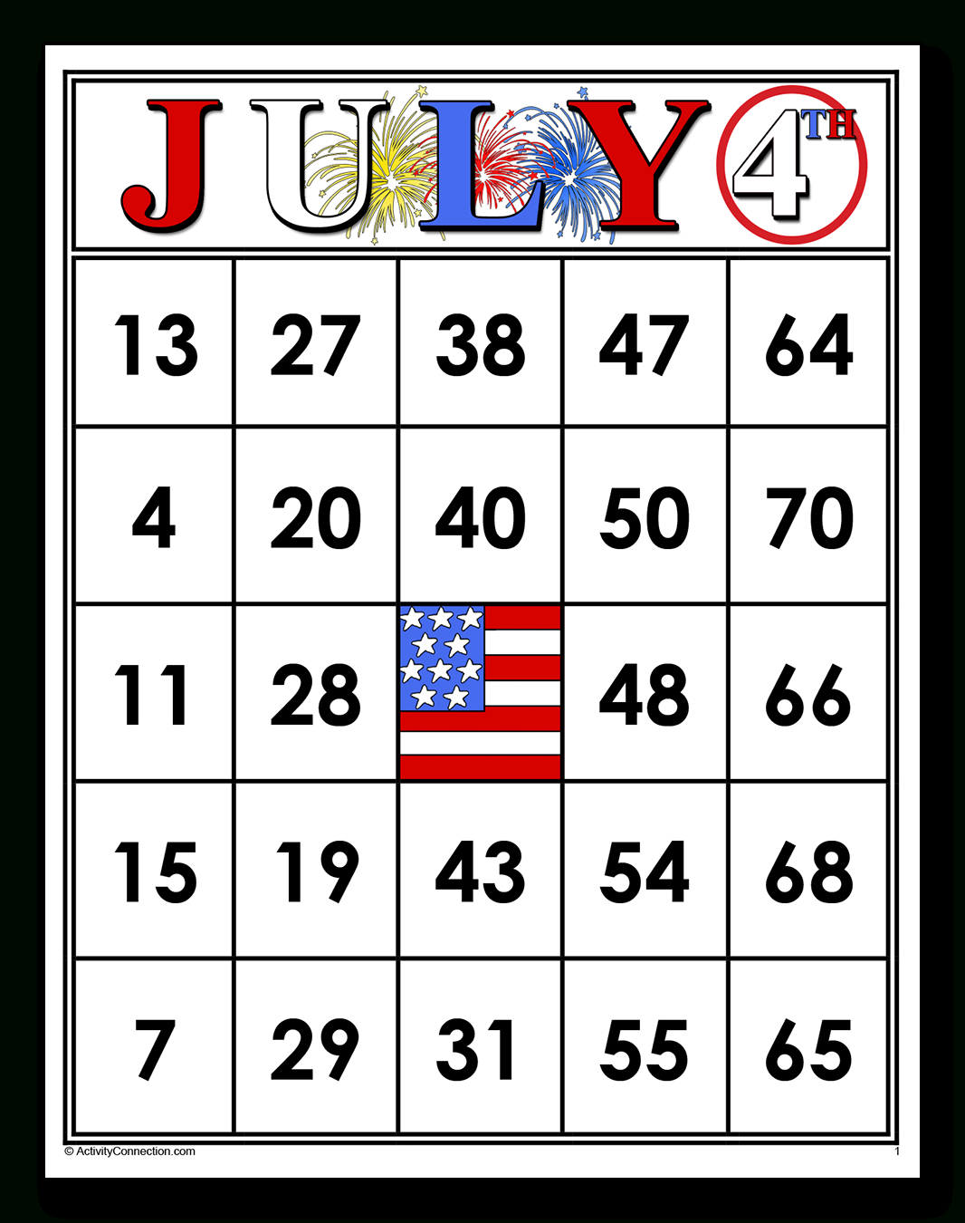 July 4Th Bingo Cards (Printable) - Activity Connection in 4th of July Bingo Cards Printable Free