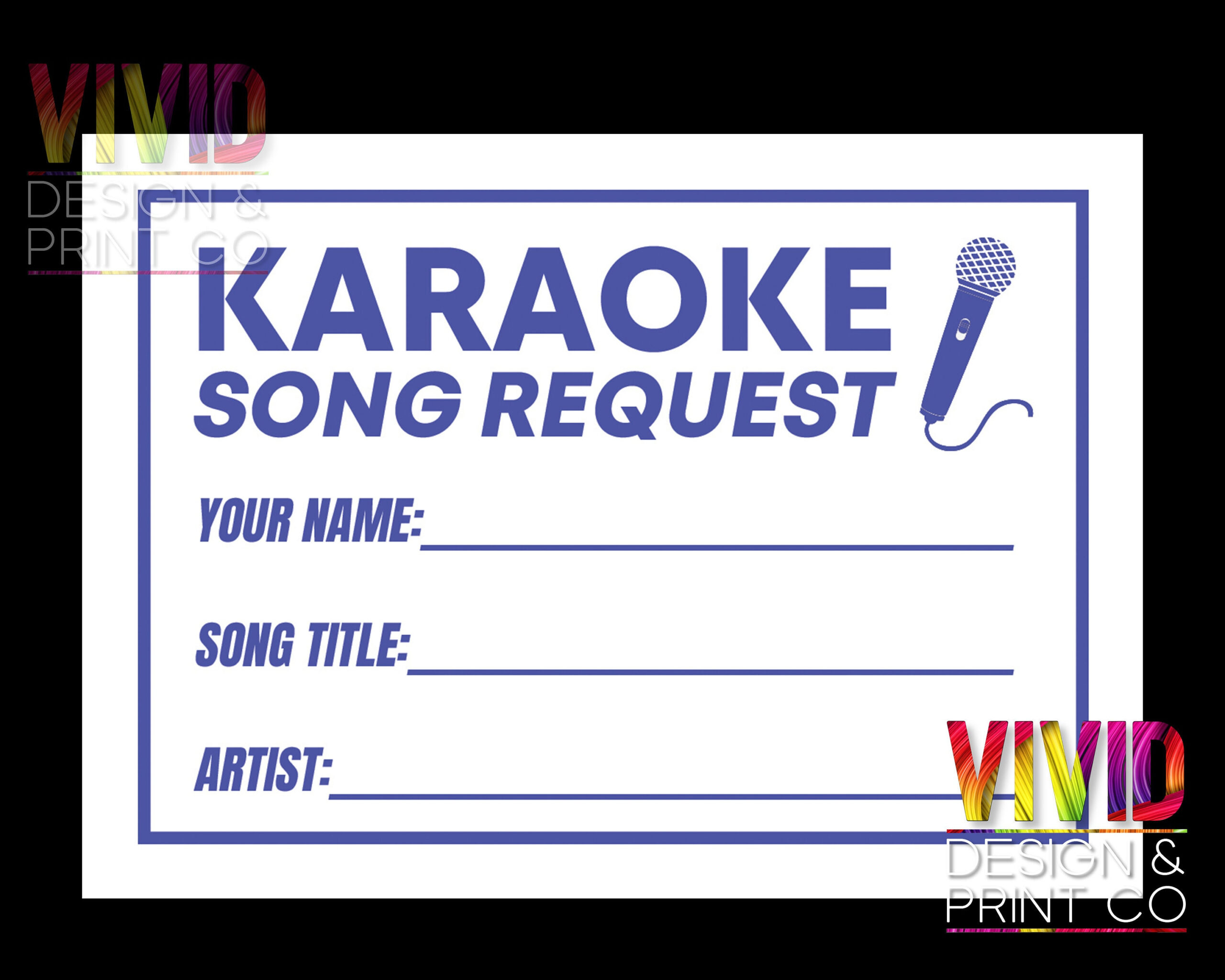 Karaoke Slips - Print At Home! Digital Download 8 Per Page (A4 pertaining to Free Karaoke Slips Printable
