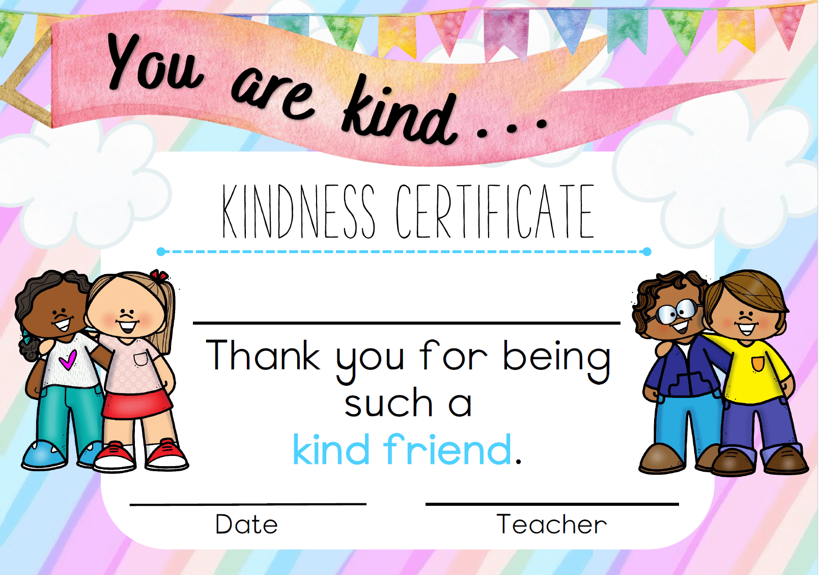 Kindness Certificate - Two Types - Juffrou 911 with regard to Free Printable Kindness Certificate