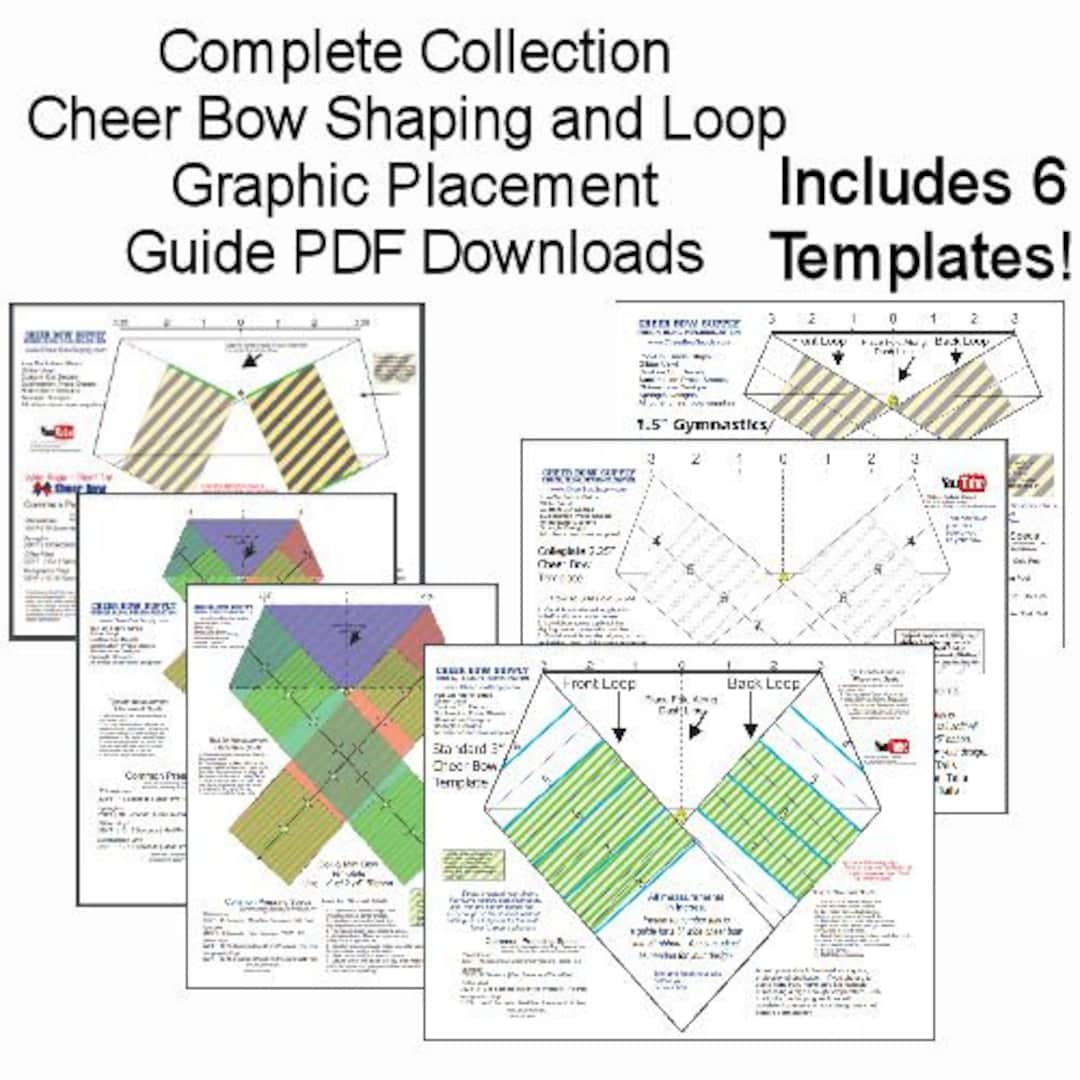 Komplettes Set Druckbarer Cheer Bow-Vorlage Und Loop-Grafik throughout Cheer Bow Template Free
