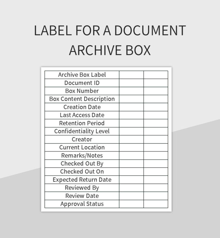 Box File Label Template Free Download
