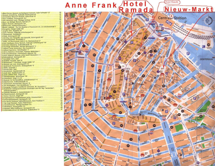 Free Printable Map of Amsterdam