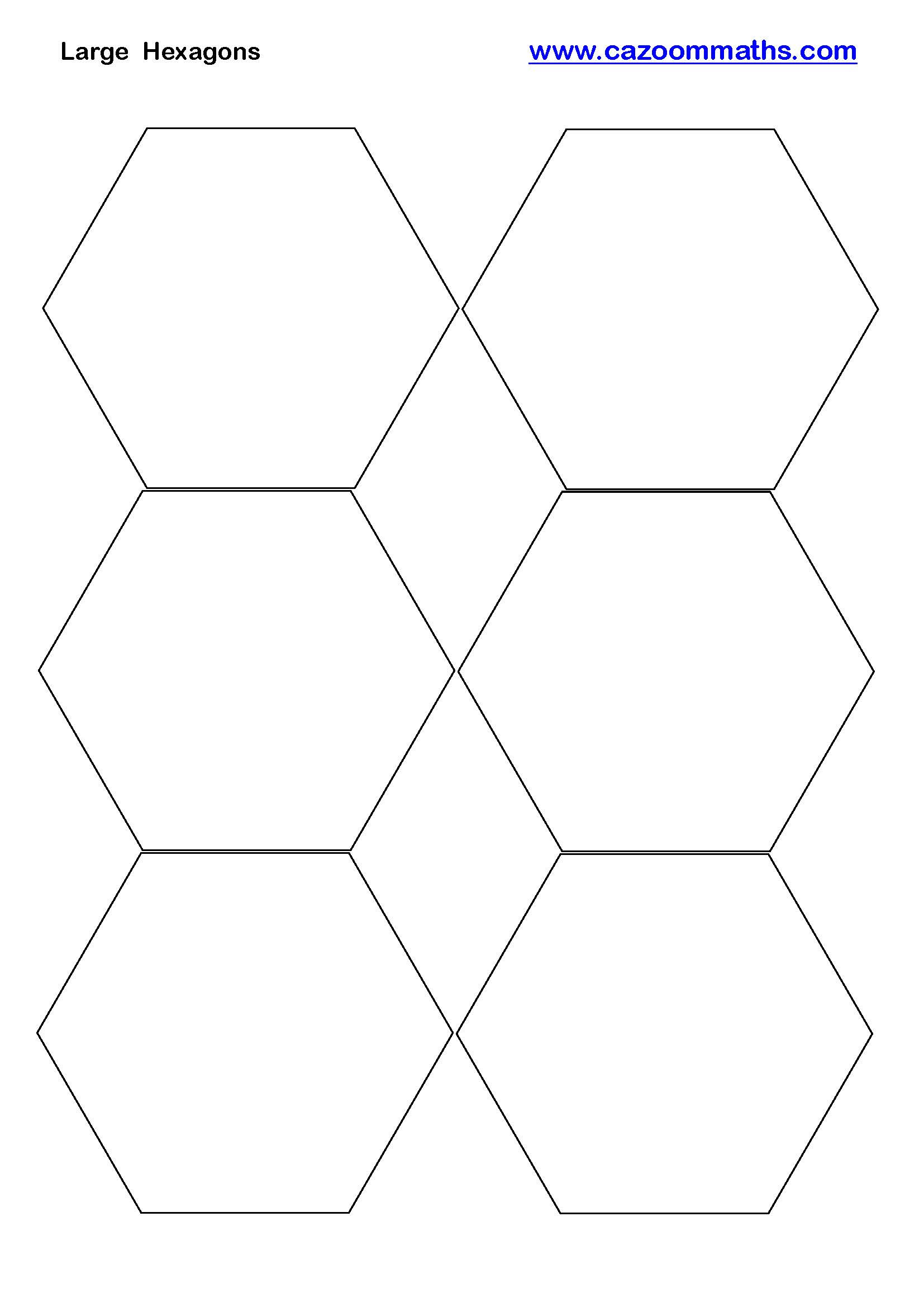 Large Hexagons Printable | Free Teaching Resources with Free Printable 6 Inch Hexagon Template