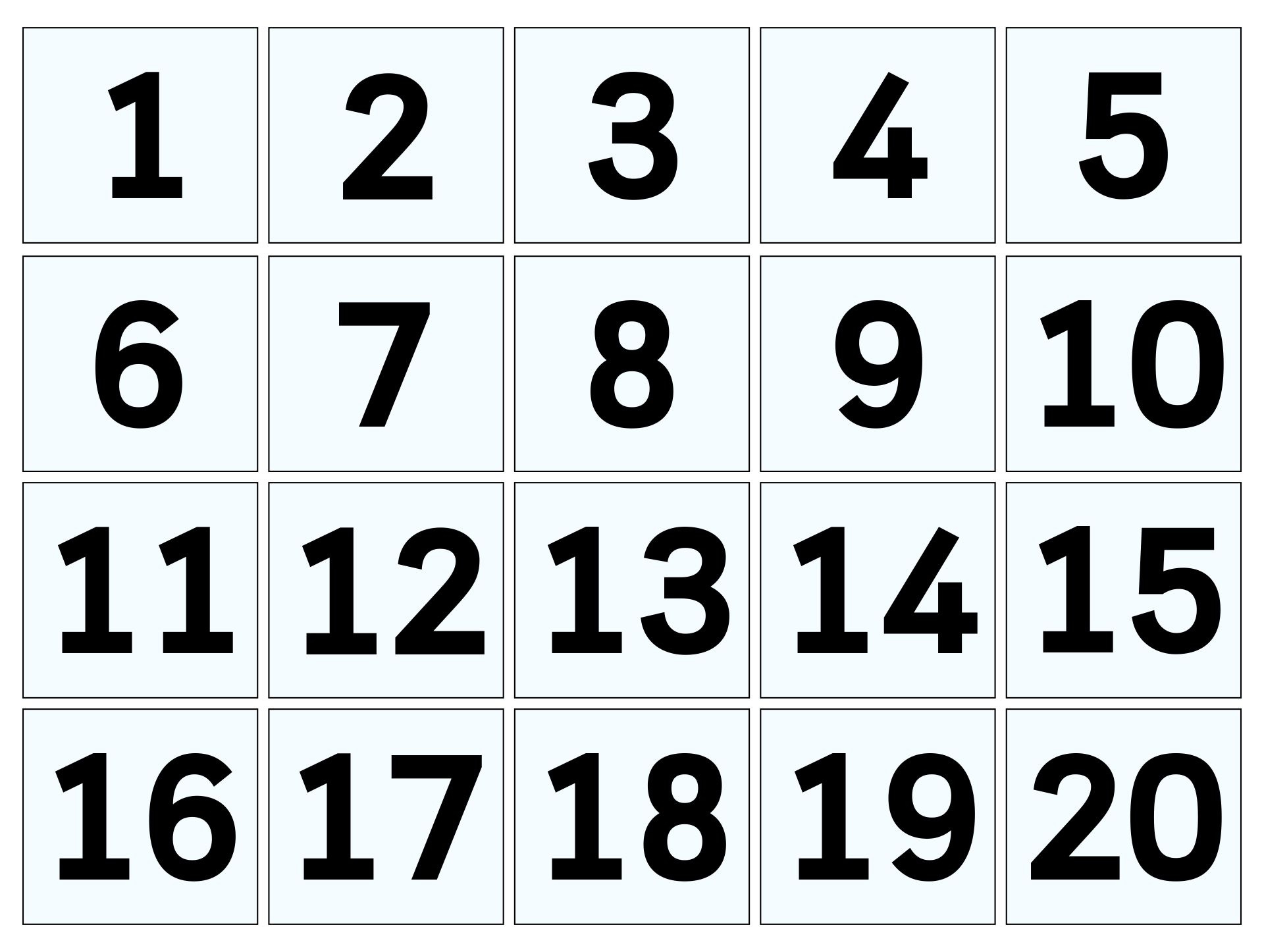 Large Number Cards 1 20 - 10 Free Pdf Printables | Printablee with Free Large Solid Printable Numbers