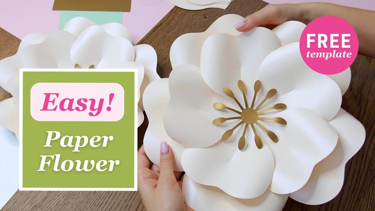 Large Paper Flower Tutorial | Easy To Make + Free Templates, Diy Wall Decor with regard to Paper Flower Templates Free