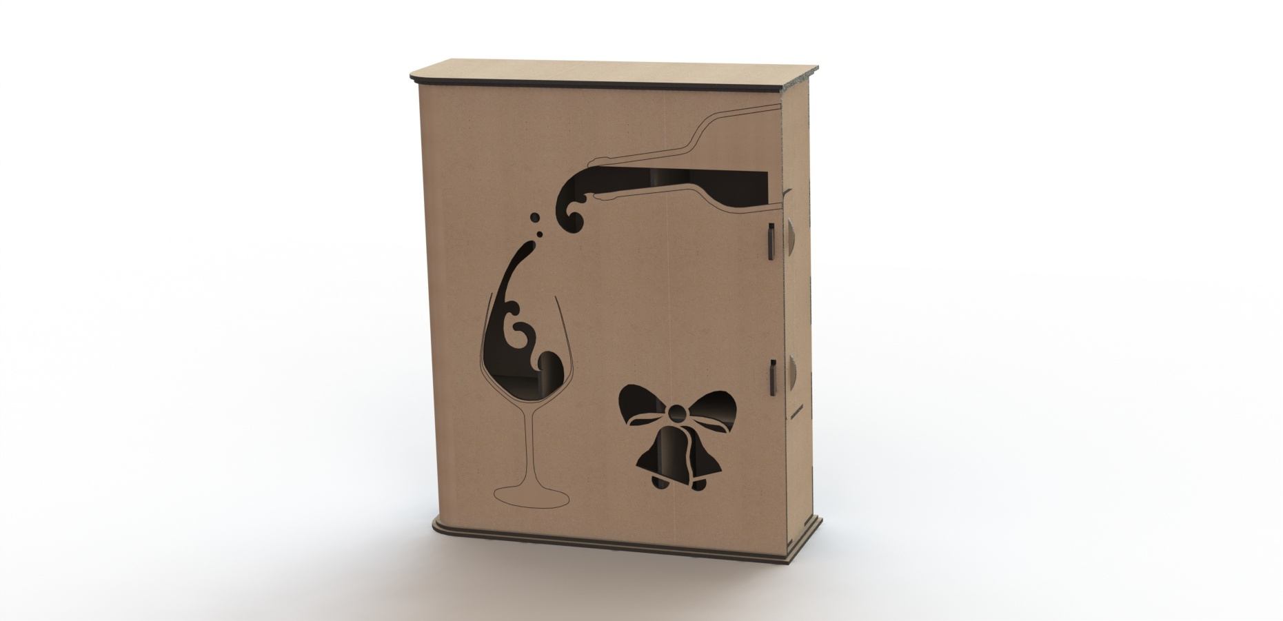 Laser Cut Wine Box Template Free Vector Cdr Download - 3Axis.co within Free Laser Cut Wine Box Template