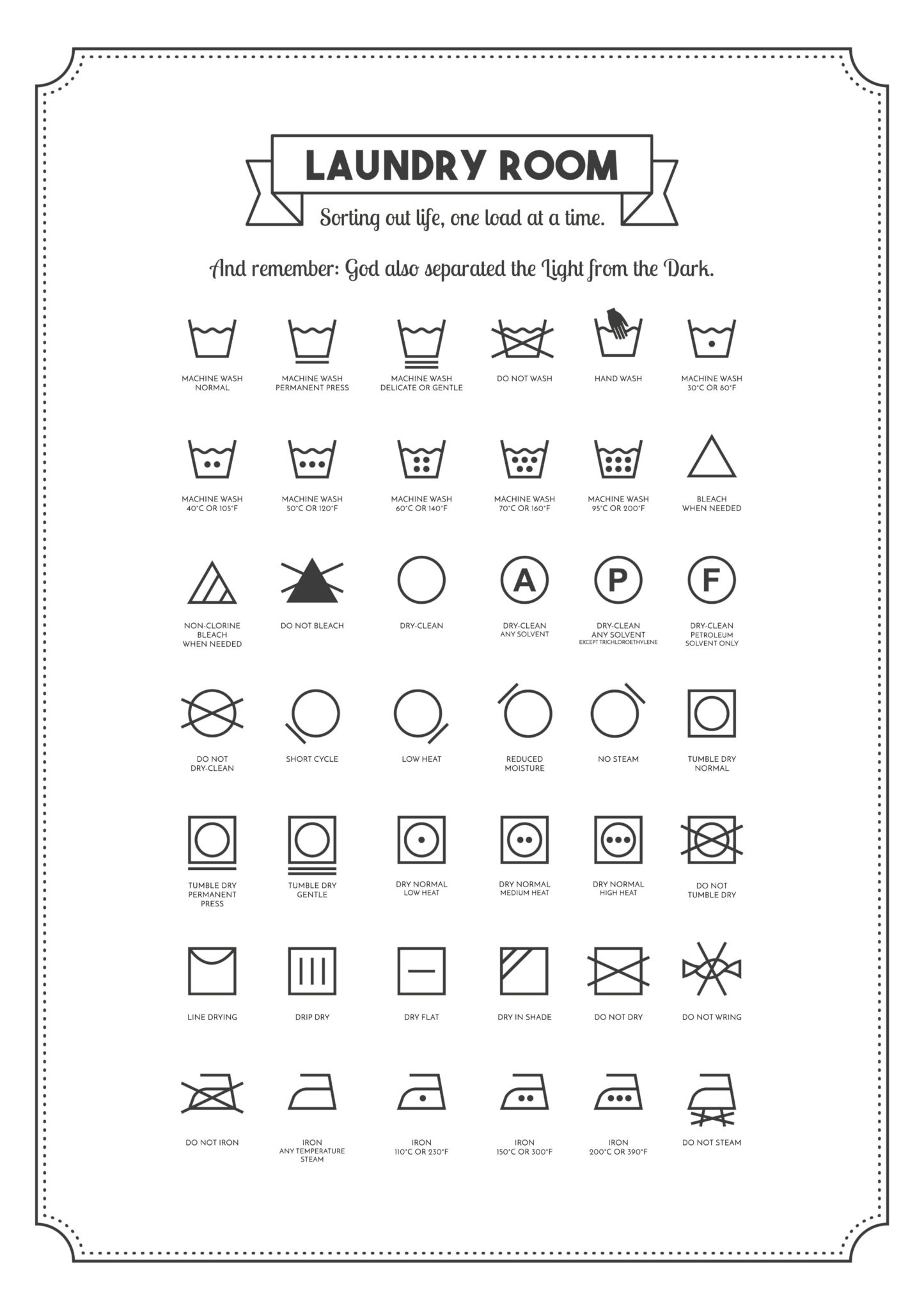 Laundry Room Printables — Home Cleaning Family throughout Free Printable Laundry Signs