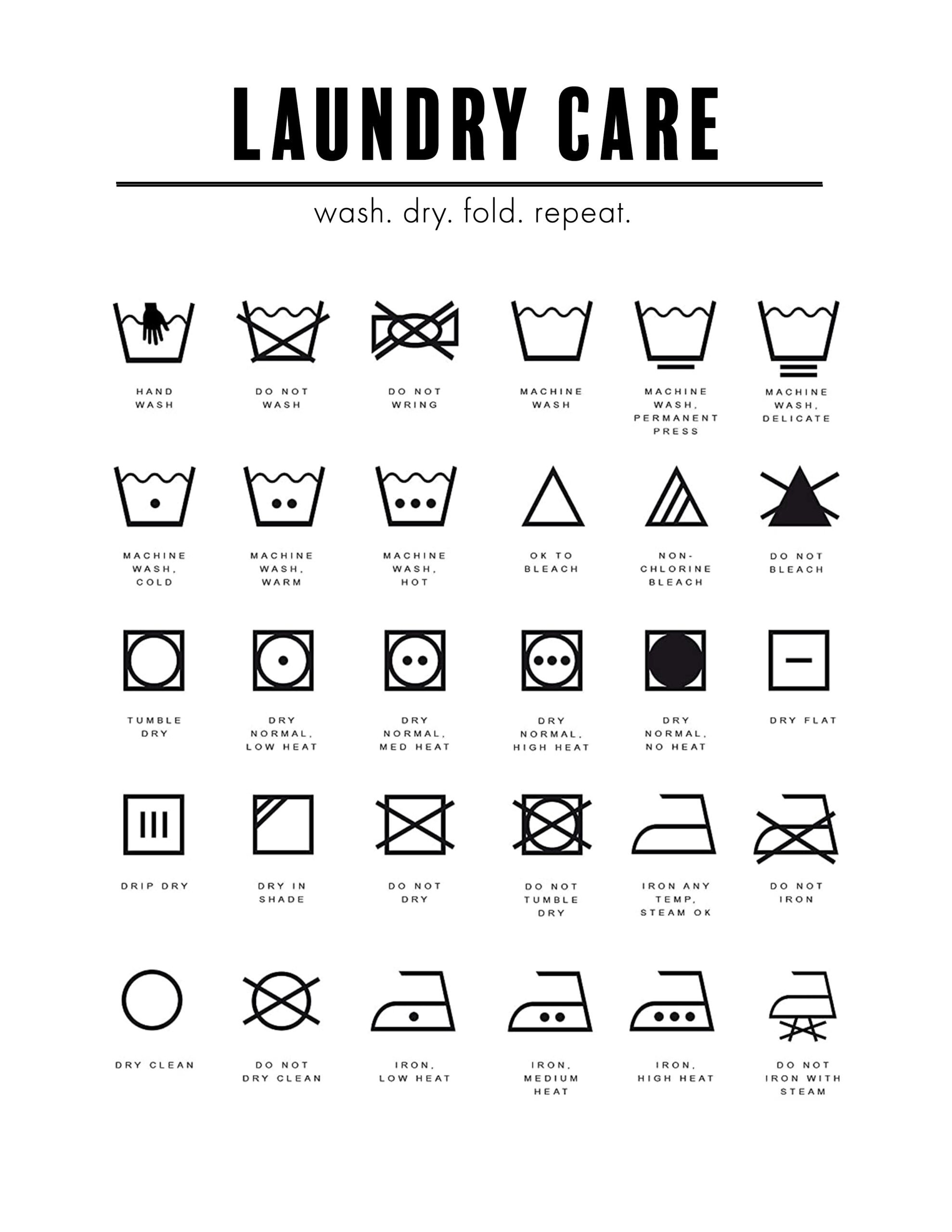Laundry Symbols Printable - Sew Woodsy intended for Free Printable Laundry Signs