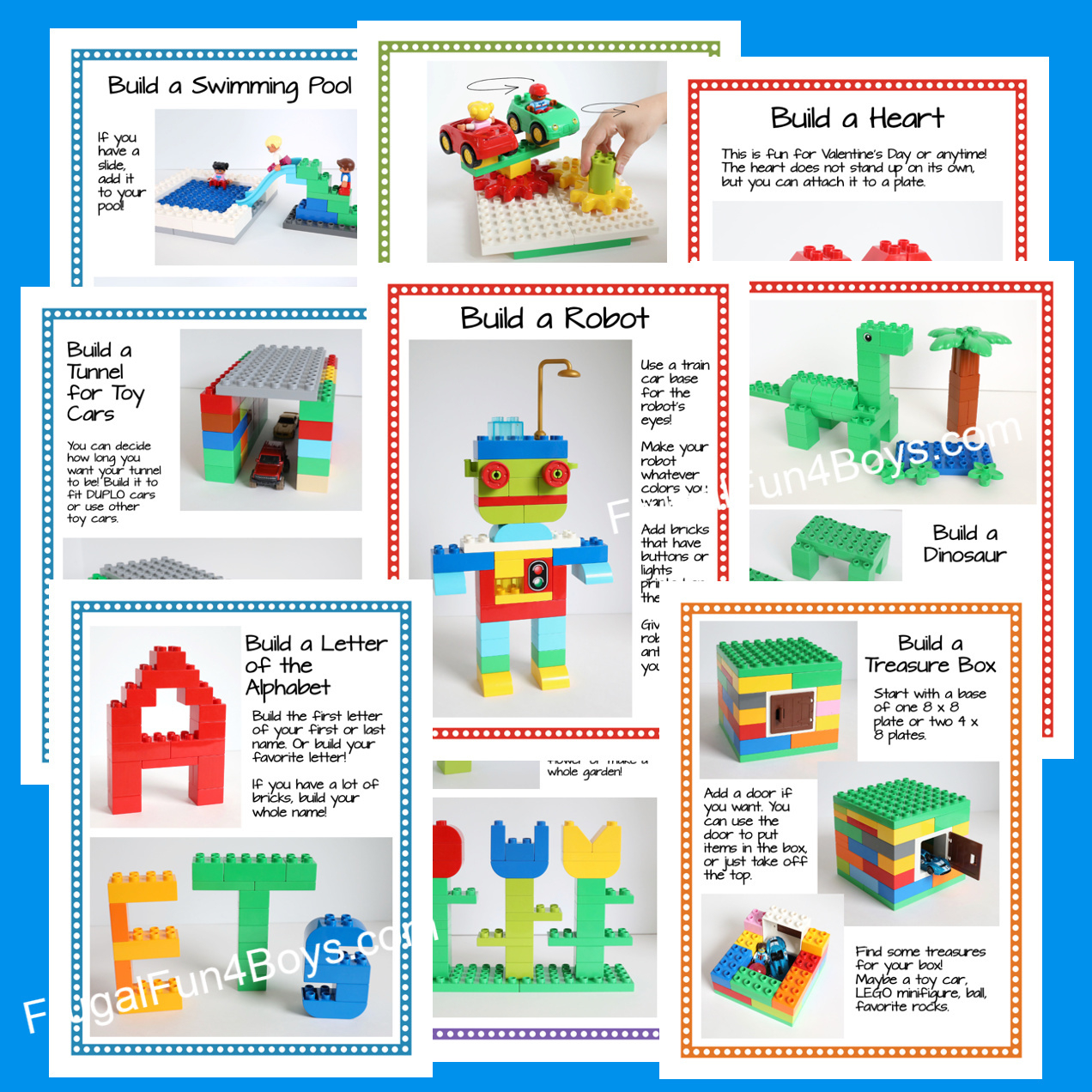 Lego Duplo Building Ideas {With Printable Cards!} - Frugal Fun For regarding Free Printable Card Building Kits