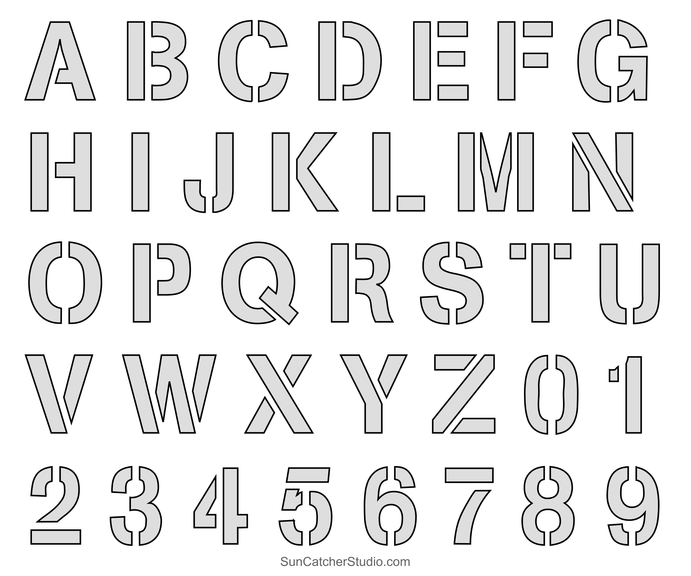 Letter Stencils (Printable Alphabet, Font, Templates, Patterns pertaining to Letters And Numbers Stencils Printable Free