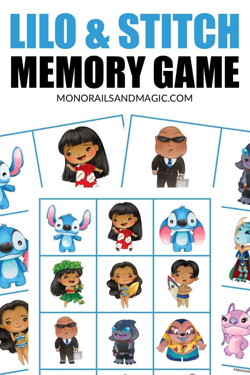 Lilo And Stitch Memory Game Free Printable - Monorails And Magic in Free Lilo And Stitch Printables