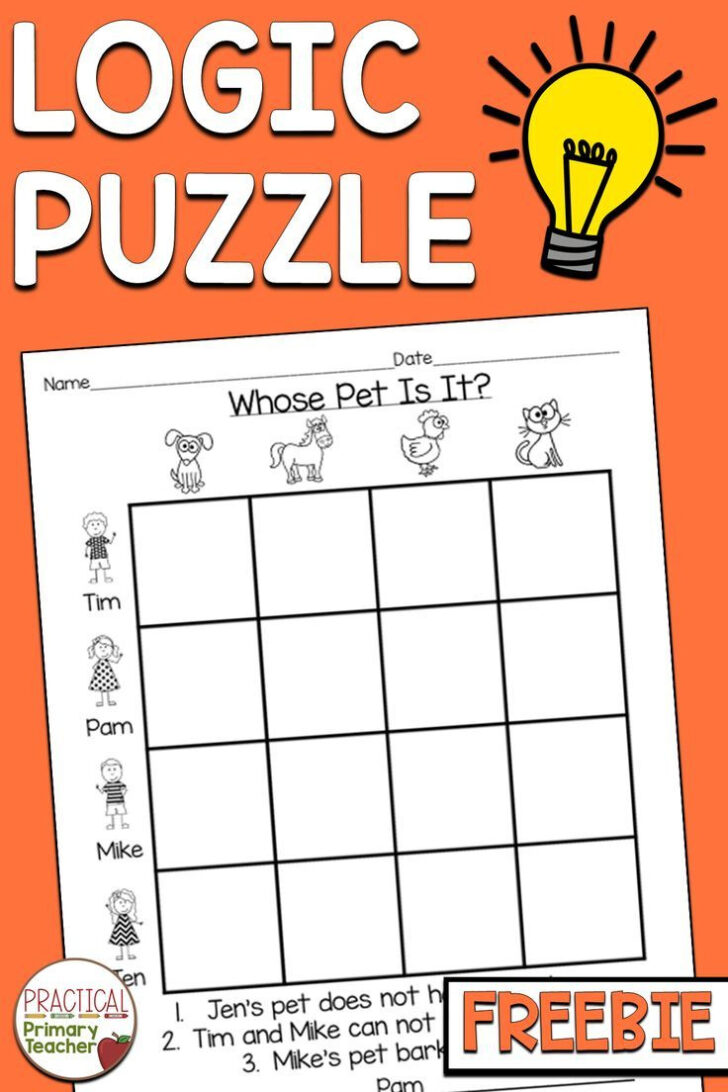 Free Printable Logic Puzzles with Solutions