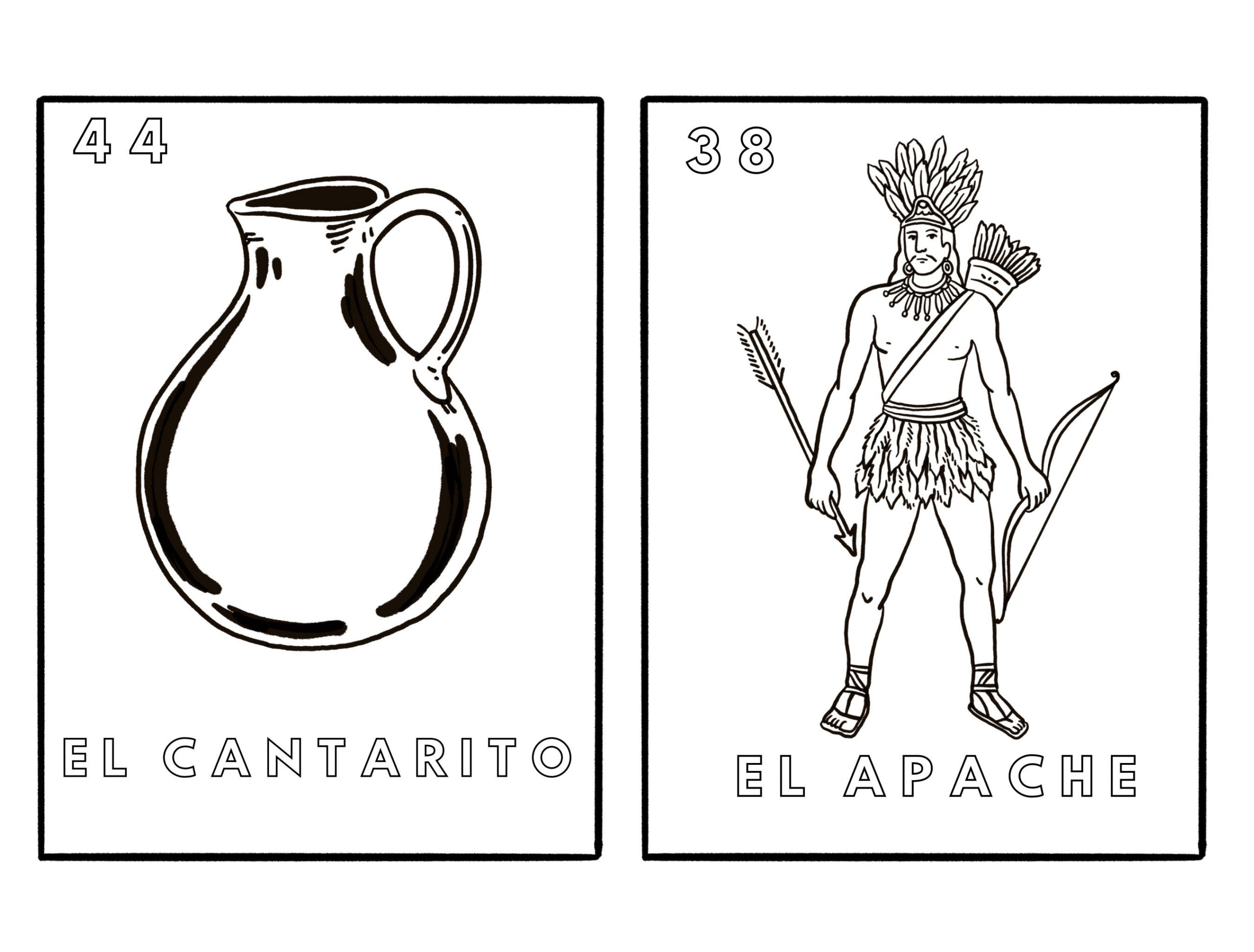 Loteria Mexicana Coloring Pages Full Set. - Etsy in Free Printable Loteria Card Coloring Pages