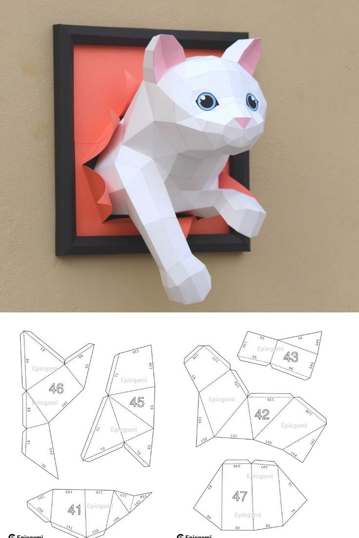 Low Poly 3D Papercraft Cat Download pertaining to Free Low Poly Papercraft Templates