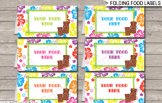 Luau Party Food Labels Template inside Free Printable Buffet Food Tags