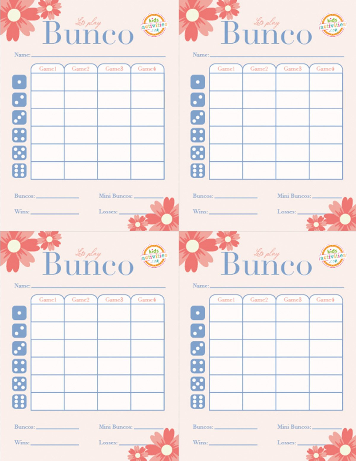 Make A Bunco Party Box With Free Printable Bunco Score Sheets pertaining to Free Printable Bunco Score Cards