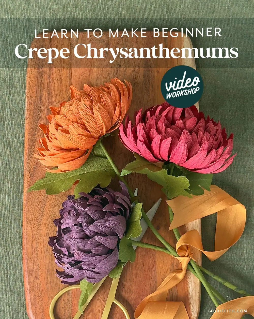 Make These Beautiful Beginner Crepe Paper Mums pertaining to Lia Griffith Free Templates