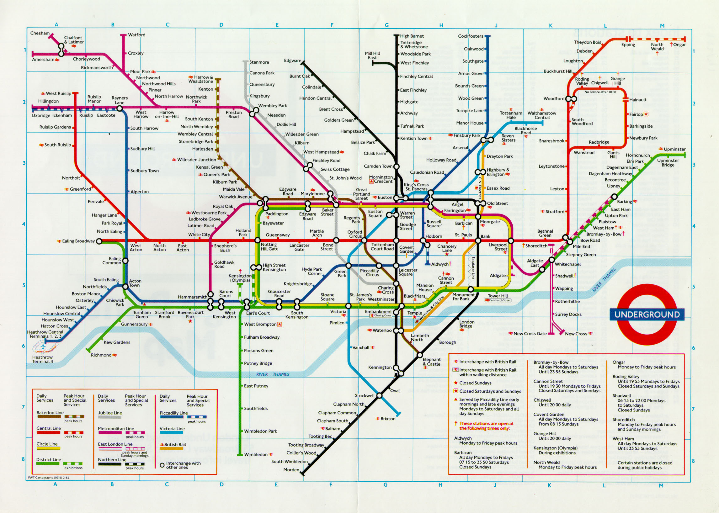 Map; Large Print Pocket Underground Map, 1985 | London Transport inside Free Printable London Tube Map
