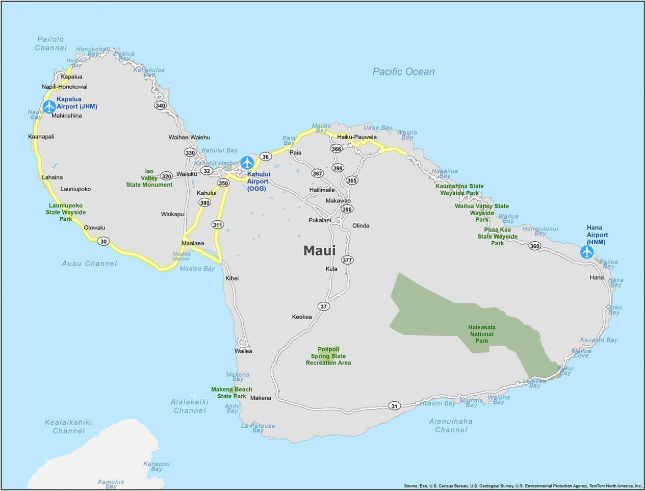 Map Of Maui Island, Hawaii - Gis Geography in Free Printable Map of Maui