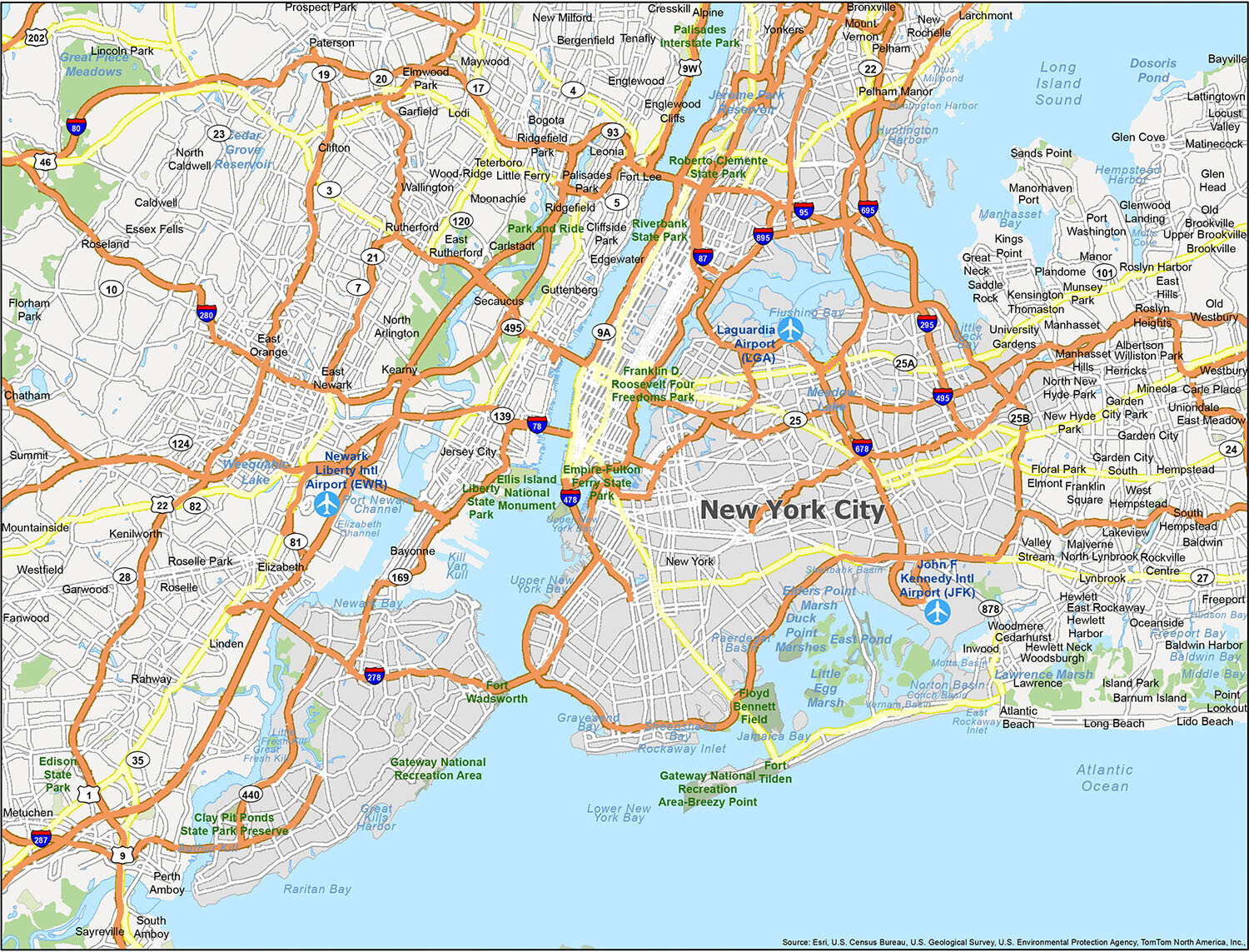 Map Of New York City - Gis Geography for Free Printable Map Of New York City
