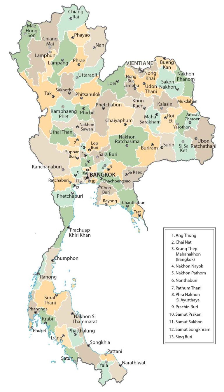 Map Of Thailand - Cities And Roads - Gis Geography for Free Printable Map Of Thailand