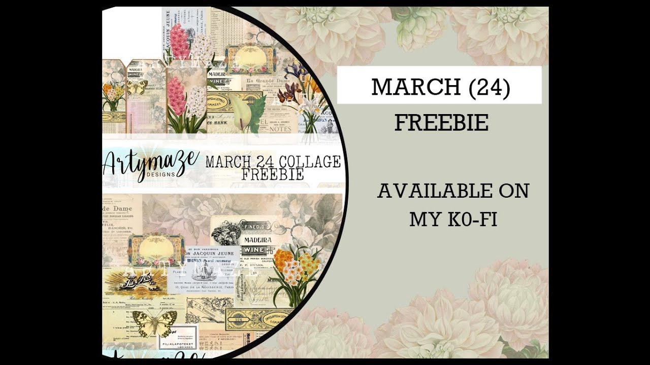 March 24 Freebie Collage Kit On Ko-Fi intended for Artymaze Free Printables