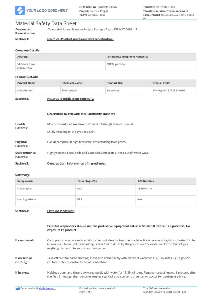 Free Datasheet Template