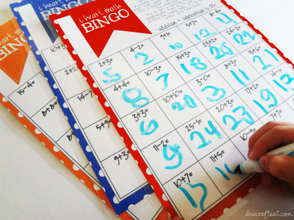 Math Bingo Printable For Kids - Free | Live Craft Eat inside Free Math Bingo Games Printable