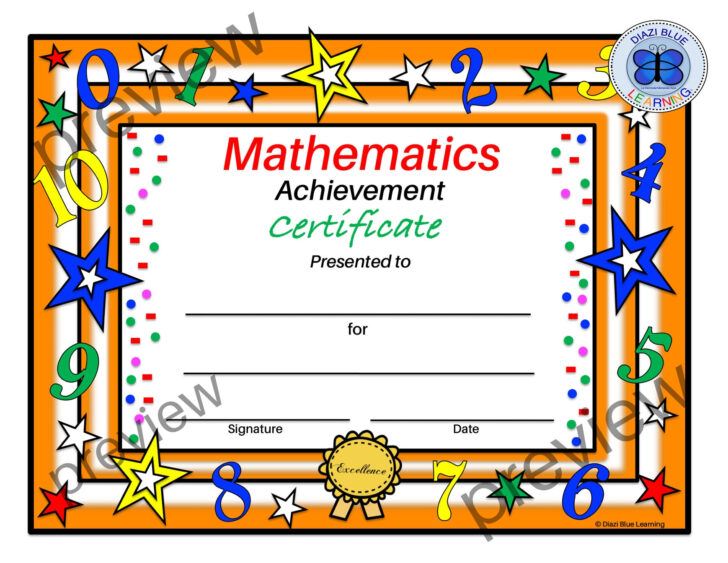 Free Printable Math Certificates