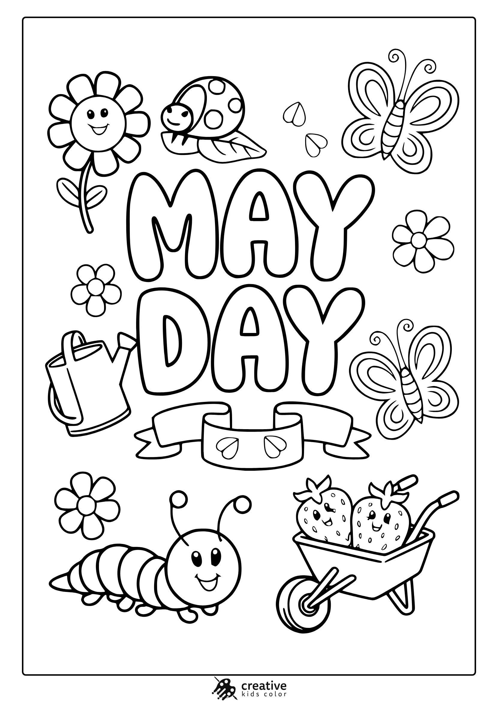 May Coloring Pages (Free &amp;amp; Fun Spring Printables) throughout Free May Day Printables
