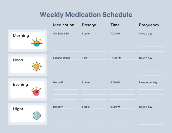 Free Medication Schedule Template