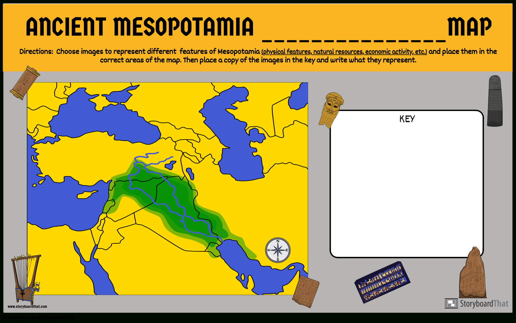 Mesopotamia Fill In The Blank Map Storyboardliane inside Free Printable Blank Map Of Mesopotamia