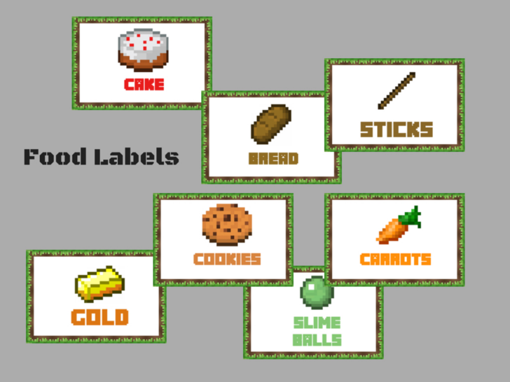 Free Minecraft Party Food Printables