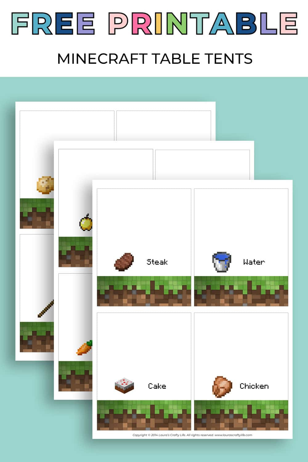 Minecraft Food Labels within Free Minecraft Party Food Printables
