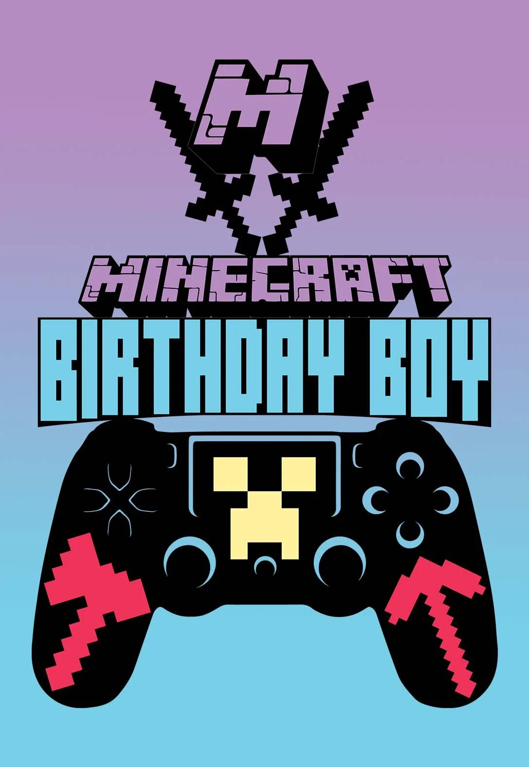 Minecraft Printable Birthday Cards (Free) — Printbirthday.cards for Minecraft Happy Birthday Card Printable Free