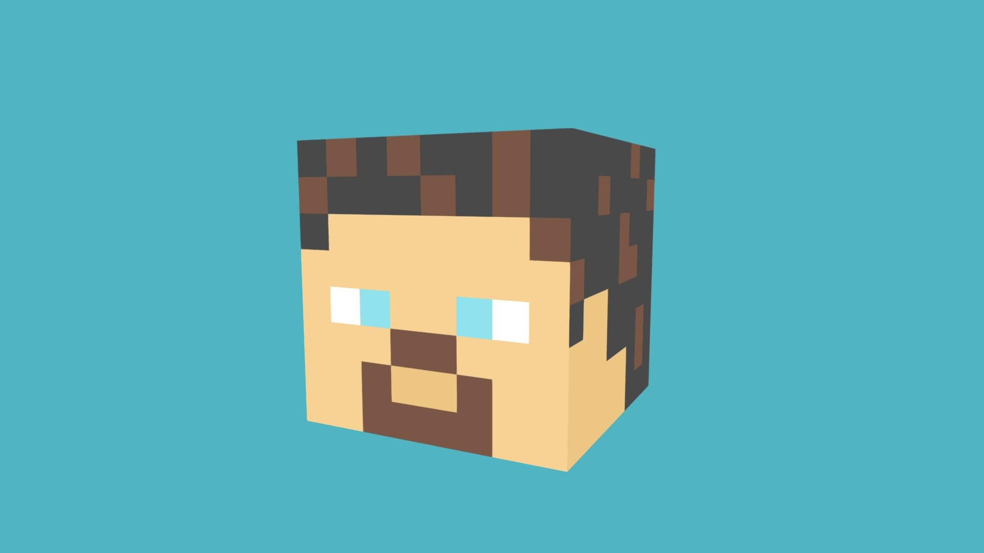 Minecraft Steve Head - 3D Modeldh722 (@Toostrongthecane) [A028220] regarding Free Minecraft Steve Head Printable