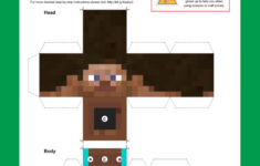 Minecraft Steve Templates – 10 Free Pdf Printables | Printablee inside Free Minecraft Printable Cutouts
