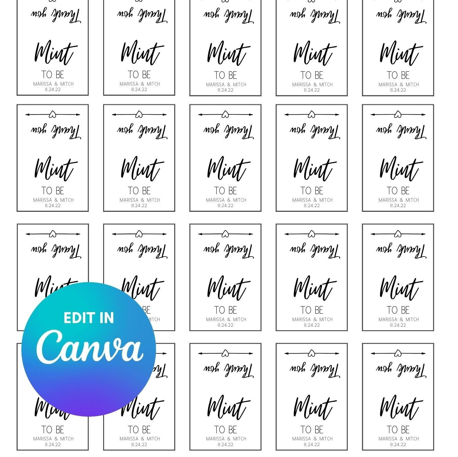Mint To Be Template - Etsy intended for Mint to Be Free Printable
