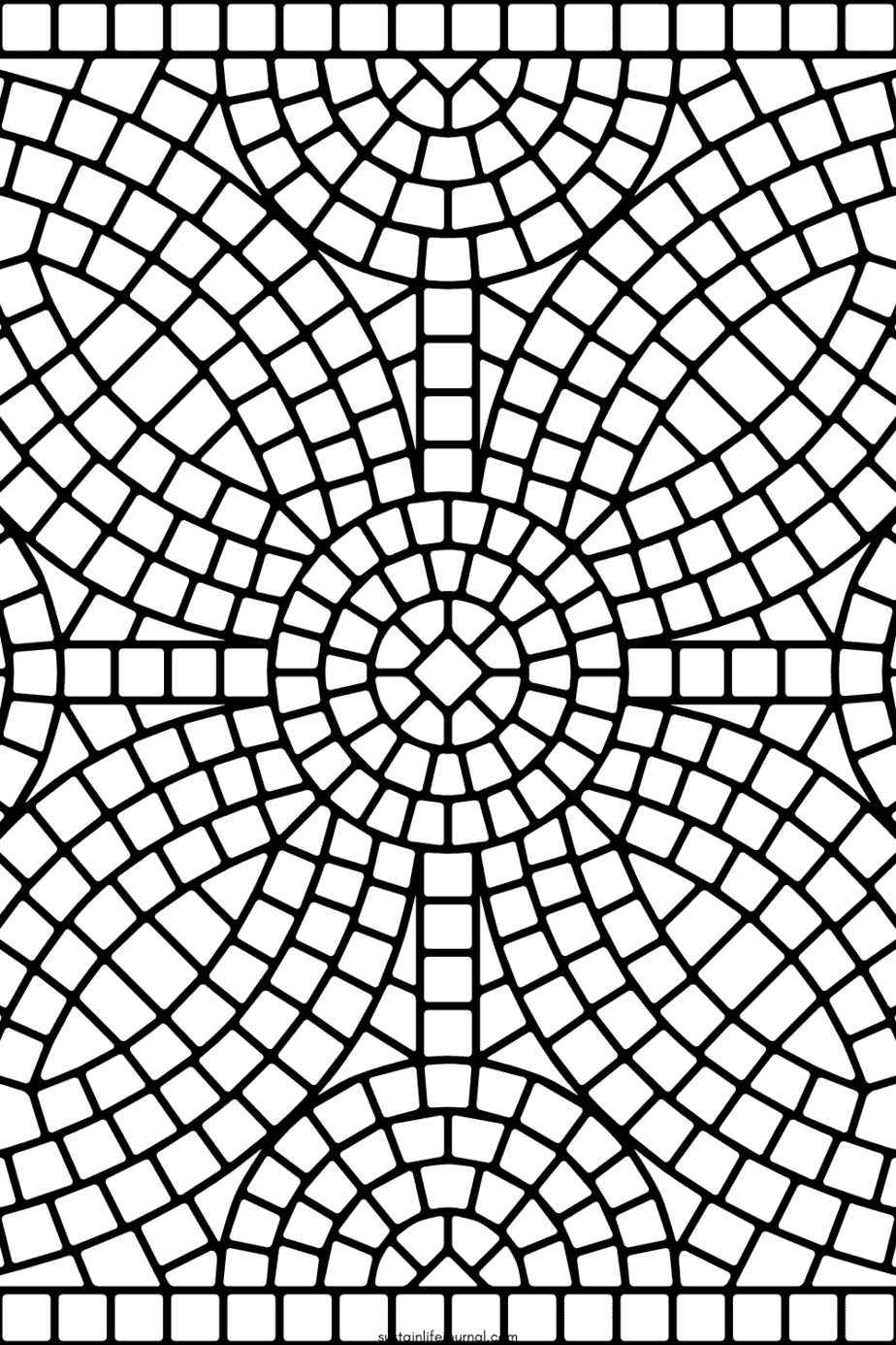 Mosaic Coloring Page To Print - Sustain Life Journal intended for Free Mosaic Printables