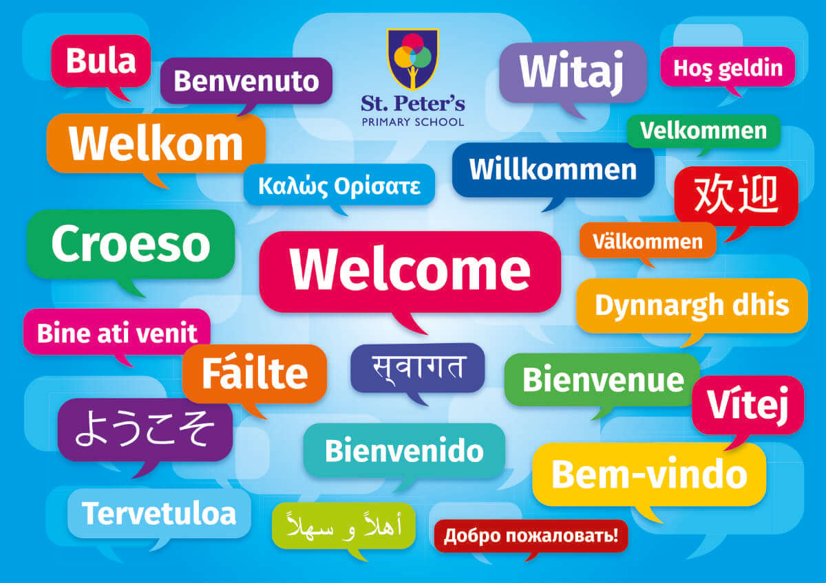 Multi-Language Welcome Sign Landscape - Languages Sign For Schools for Free Printable Multilingual Welcome Poster
