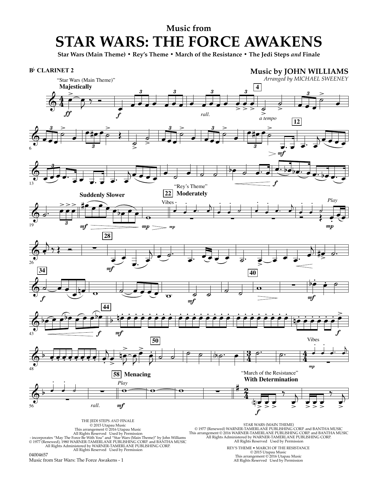 Music From Star Wars: The Force Awakens - Bb Clarinet 2Michael regarding Free Printable Star Wars Sheet Music For Clarinet