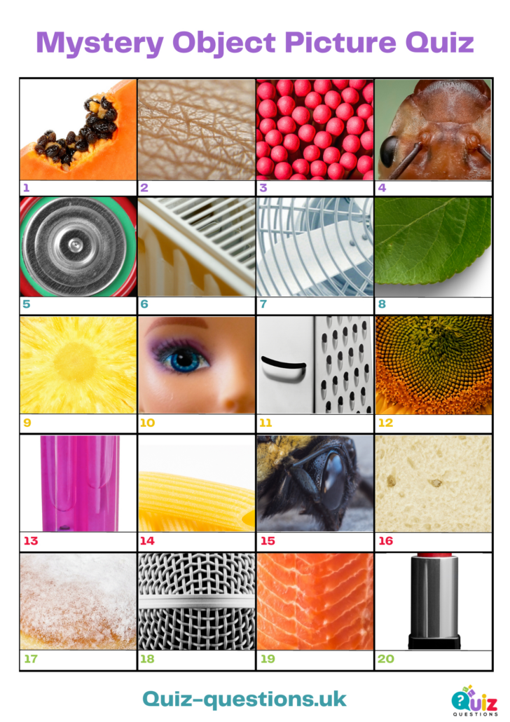 Free Printable Picture Quiz with Answers UK