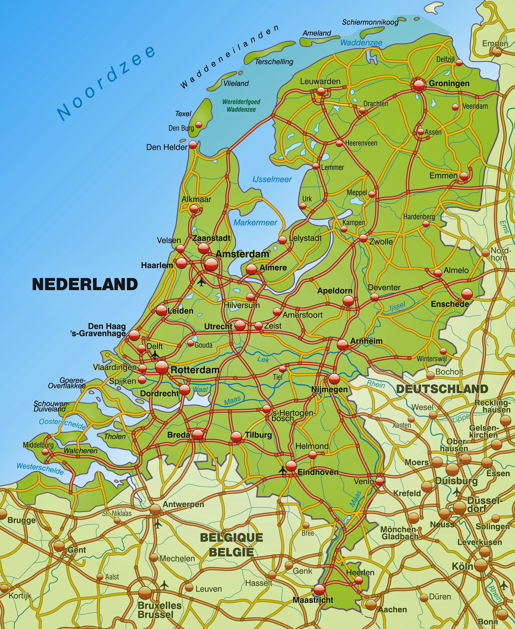 Netherlands Maps | Printable Maps Of Netherlands For Download within Free Printable Road Map Of The Netherlands