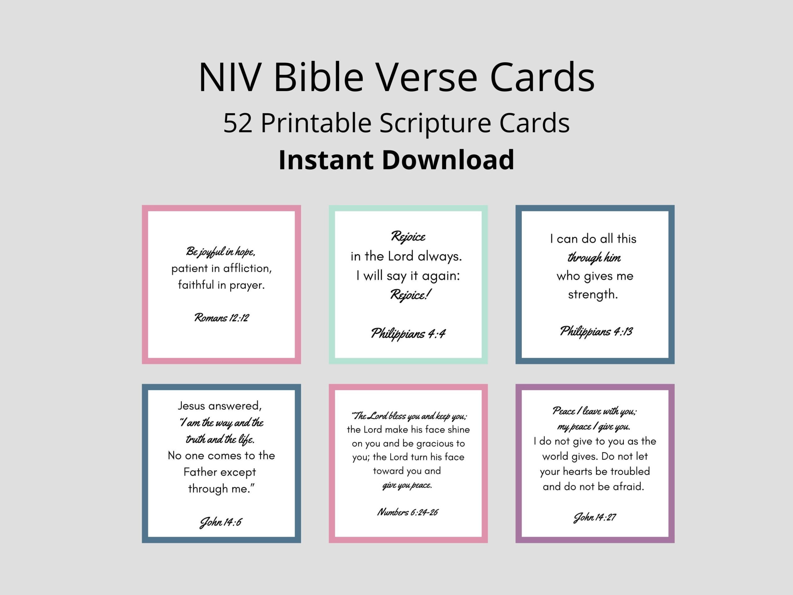 Niv Bibelvers Karten | Schriftkarten Für Frauen | Druckbare in Free Printable Niv Bible