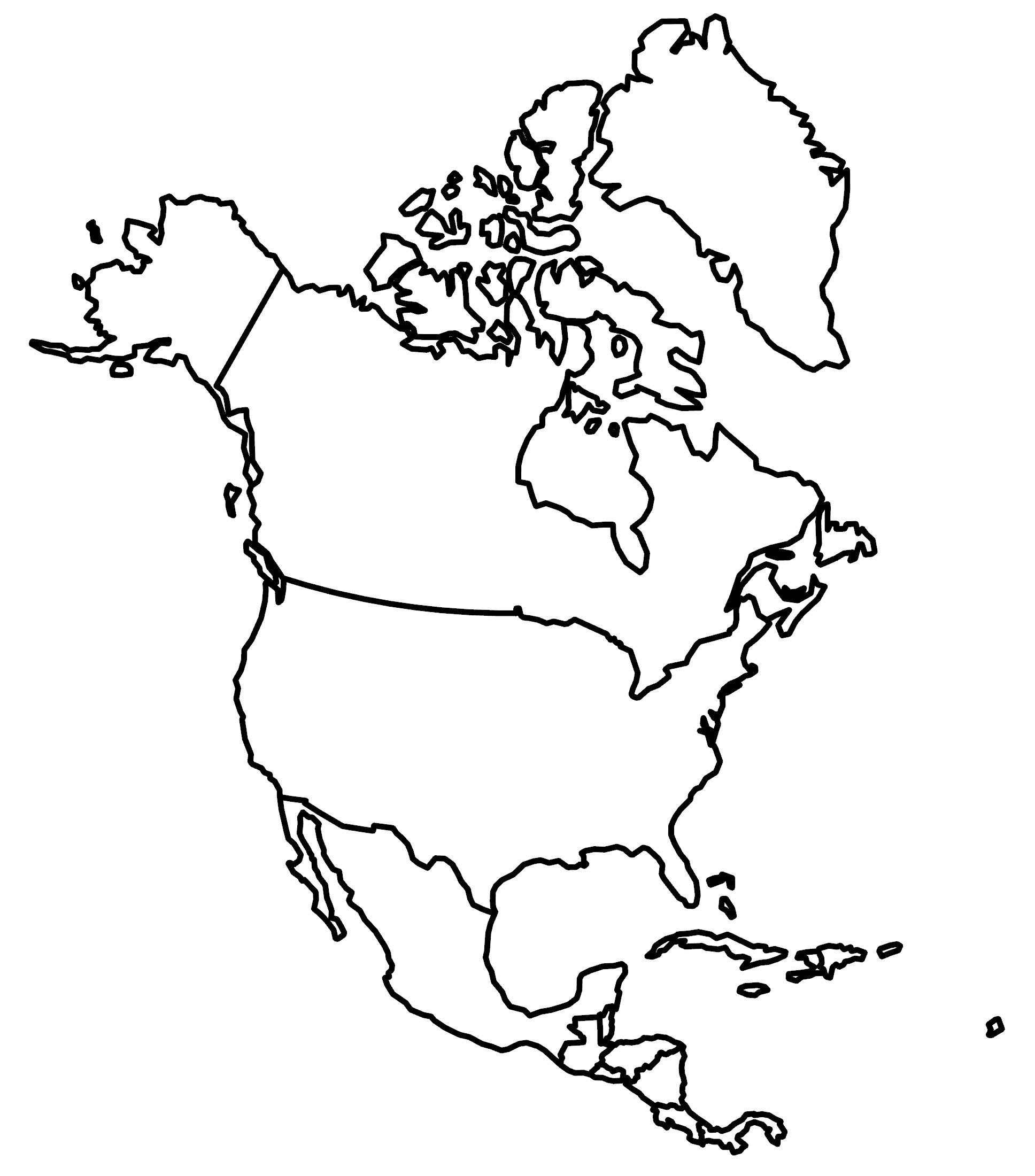 North America Blank Map And Country Outlines - Gis Geography within Free Printable Map North America