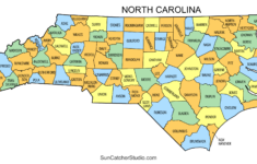 North Carolina County Map (Printable State Map With County Lines inside Free Printable North Carolina Map