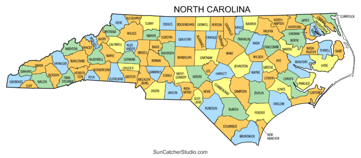 Free Printable North Carolina Map