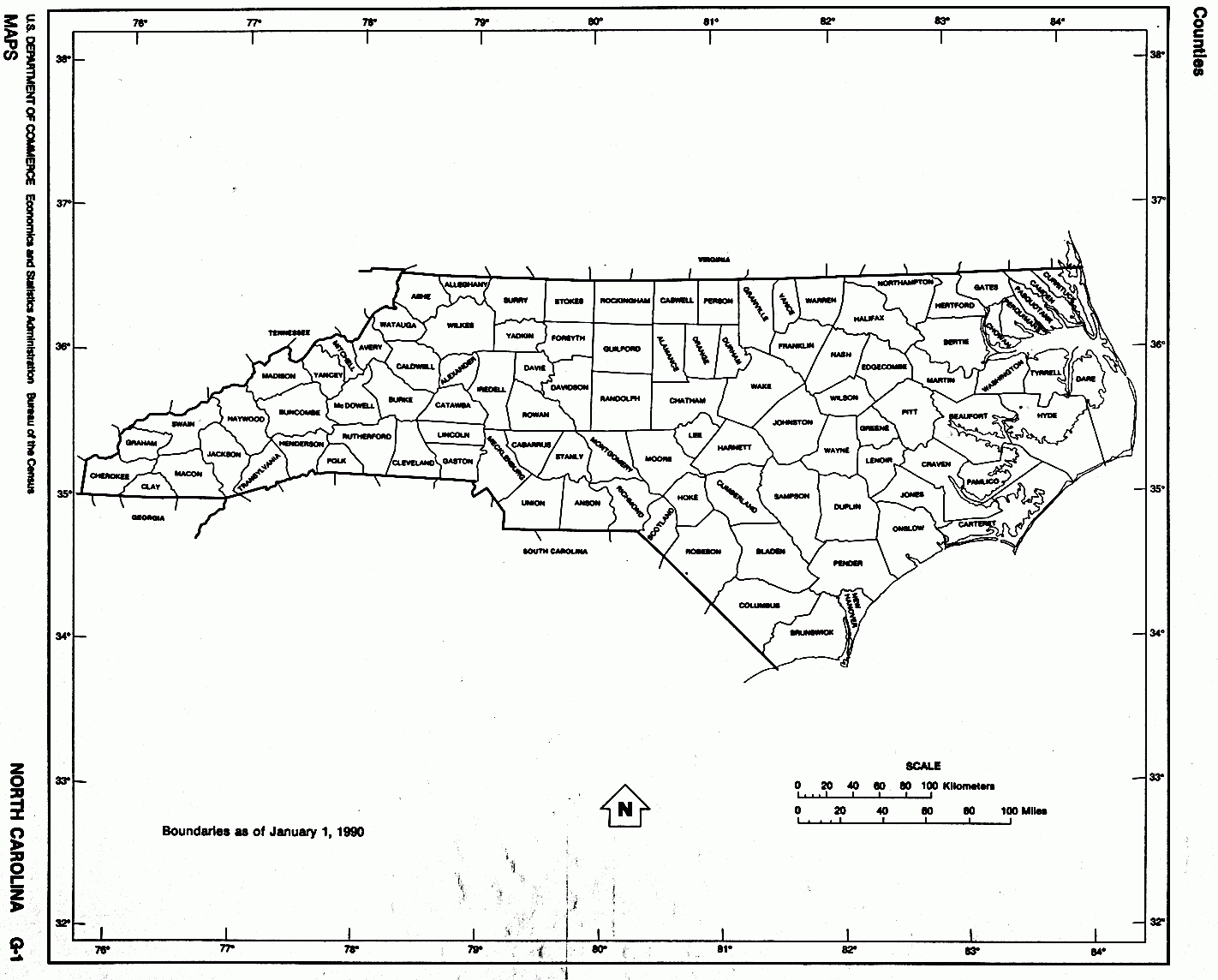 North Carolina Free Map with Free Printable North Carolina Map
